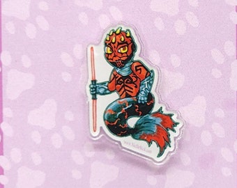 Darth Maul Mermaid Pin- Star Wars, Star Wars Pin, Star Wars Badge, Durable, Original Design, Mermay, Sith Lord, Star Wars Inspired, May 4th