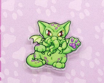 Cat-thulu Devour of Purrs - Cathulu, Cathulu pin, Cathulu badge, H.P. Lovecraft, Horror Pin, Horror Badge, Cat Pin, Cat Badge, Cat Lover Pin