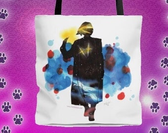 The Hearts of the Doctor Fan Made AOP Tote Bag - 13th Doctor, Sonic Screwdriver, Doctor Who Gift, Tardis, Doctor Who Bag, Whovian, Dalek