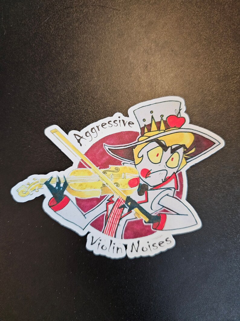 Aggressive Violin Sticker - Hazbin Hotel, Alastor, Niffty, Adam, Angel Dust, Husk, Rosie, Vox, Charlie, Vaggie, Cherri Bomb, Sir Pentious image 2