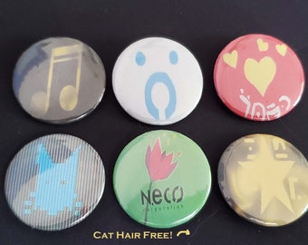 Stray Badge Set - Stray Game, Stray Game Pins, Stray Game Badges, Stray Cat Pins, Stray Cat Badges, Stray Cat Button Set, Stray Cat