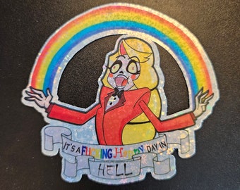 Charlie Happy Day in Hell - Hazbin Hotel, Alastor, Niffty, Adam, Angel Dust, Husk, Rosie, Vox, Charlie, Vaggie, Cherri Bomb, Sir Pentious