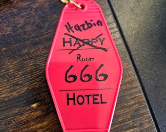 Hazbin Hotel Keychain Rm 666 - Hazbin Hotel, Alastor, Niffty, Adam, Angel Dust, Husk, Rosie, Vox, Charlie, Vaggie, Cherri Bomb, Sir Pentious