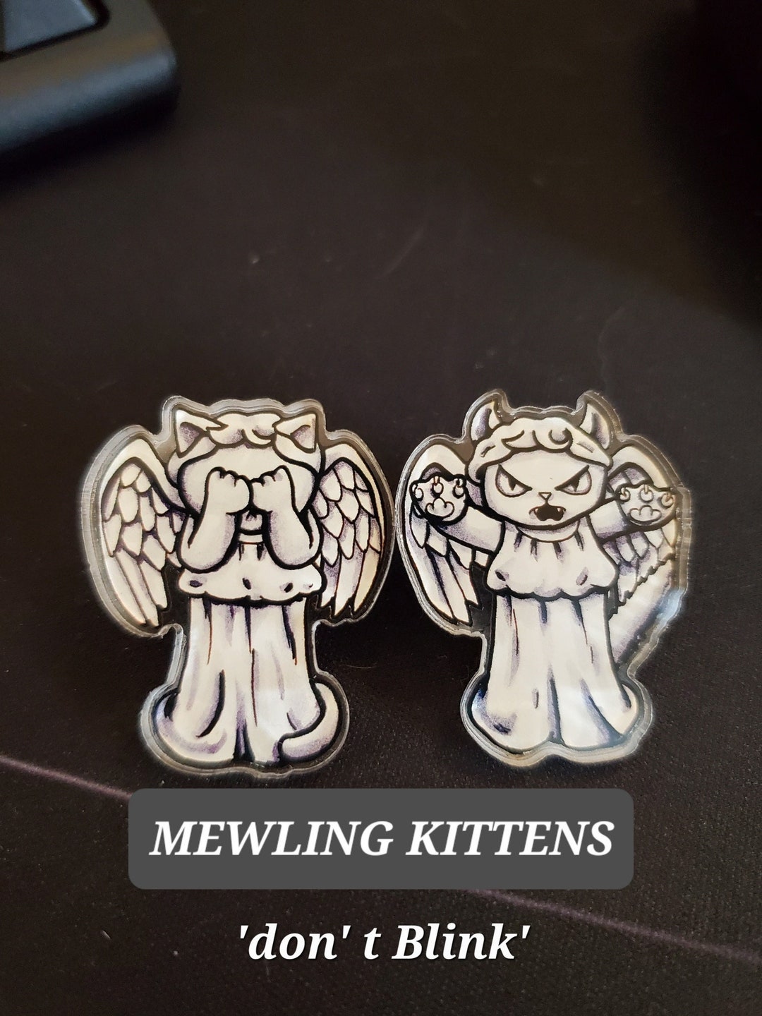 Mewling Kittens Acrylic Pin - Doctor Who, Weeping Angel, Weeping Angel ...