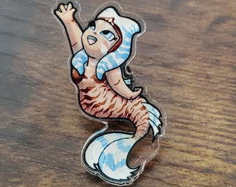 Ahsoka Mermaid Pin- Star Wars, Star Wars Pin, Star Wars Badge, Original Design, Mermay, Jedi, Tiger Fish, Star Wars Inspired, May The 4th