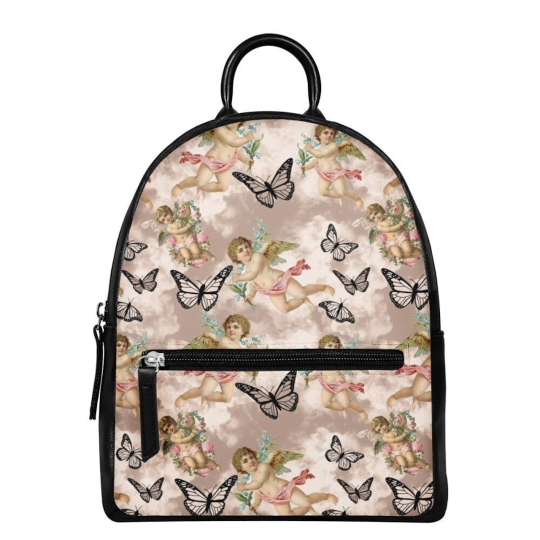 Angel Butterfly Mini Backpack Purse Bag PU Leather for Etsy