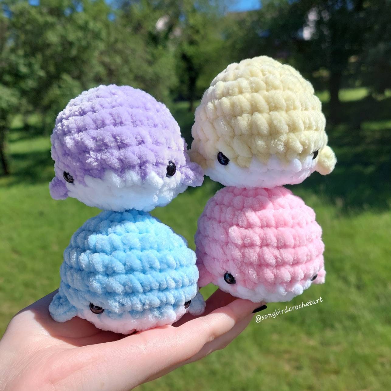 Mini Crochet Whale Plush, Handmade Amigurumi 