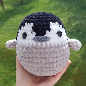Adorable Plush Crocheted Penguin, Handmade Amigurumi