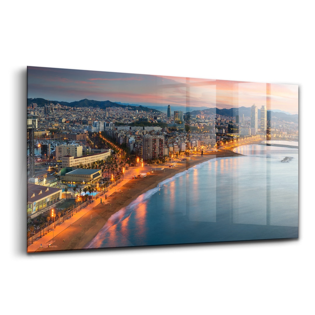 Impression Sur Verre 70x100cm – Tableau Bateau Plage Ciel, Déco Murale