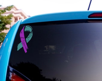 Awareness Ribbon Decal - Mental Health, Cancer, Cerebral Palsy, Down Syndrome, Addiction Recovery, ADD, ADHD, Anti-Bullying and so many more