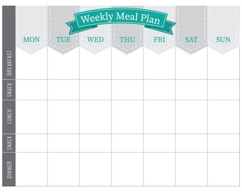 Meal Planner Weekly Meal Planner Grocery List (Instant Download) - Etsy