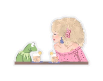 Kermit & Dolly Parton Date Sticker