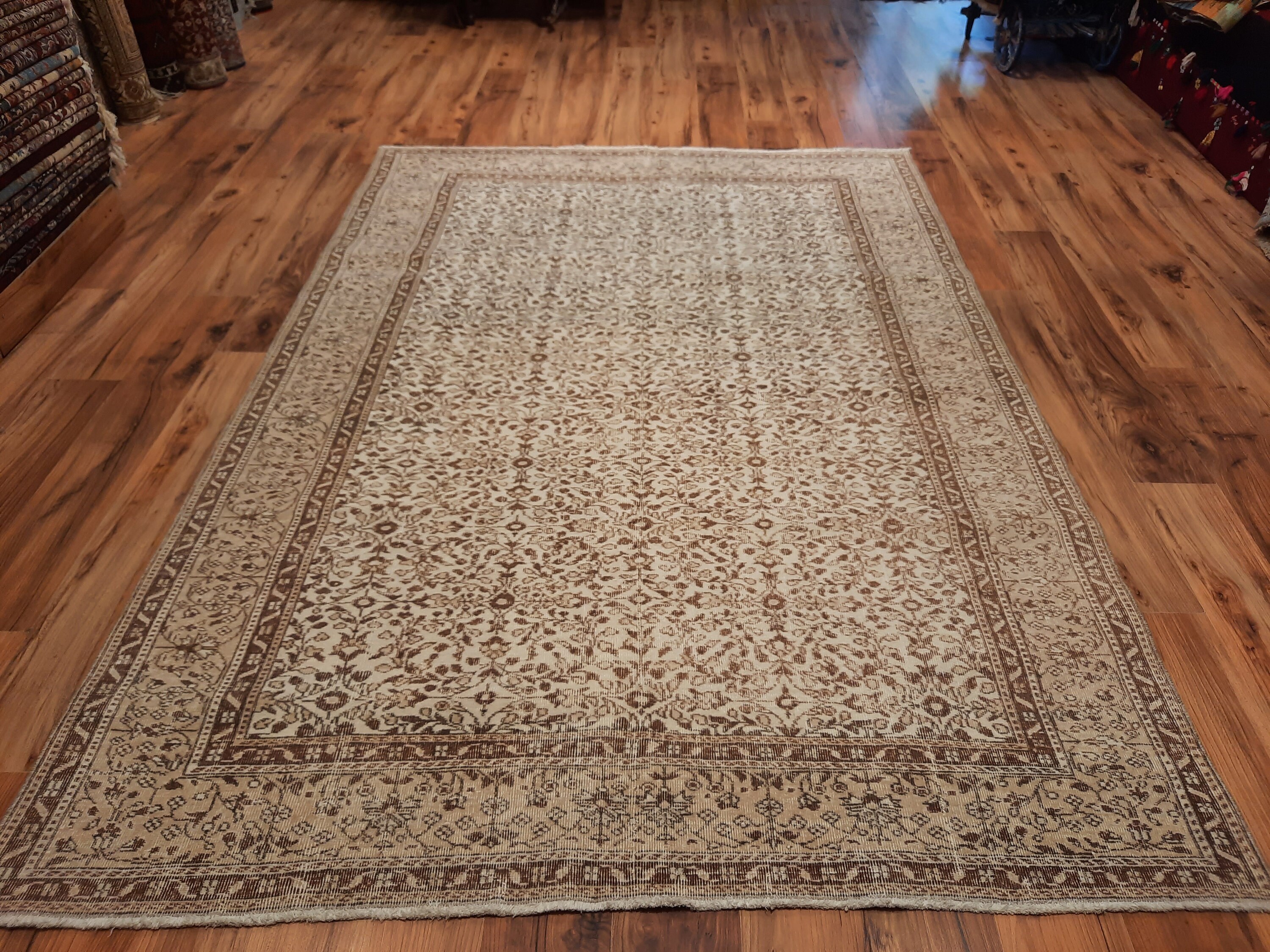 Neutral oushak rug 6x9 vintage rug faded turkish rug 6x9 large Etsy