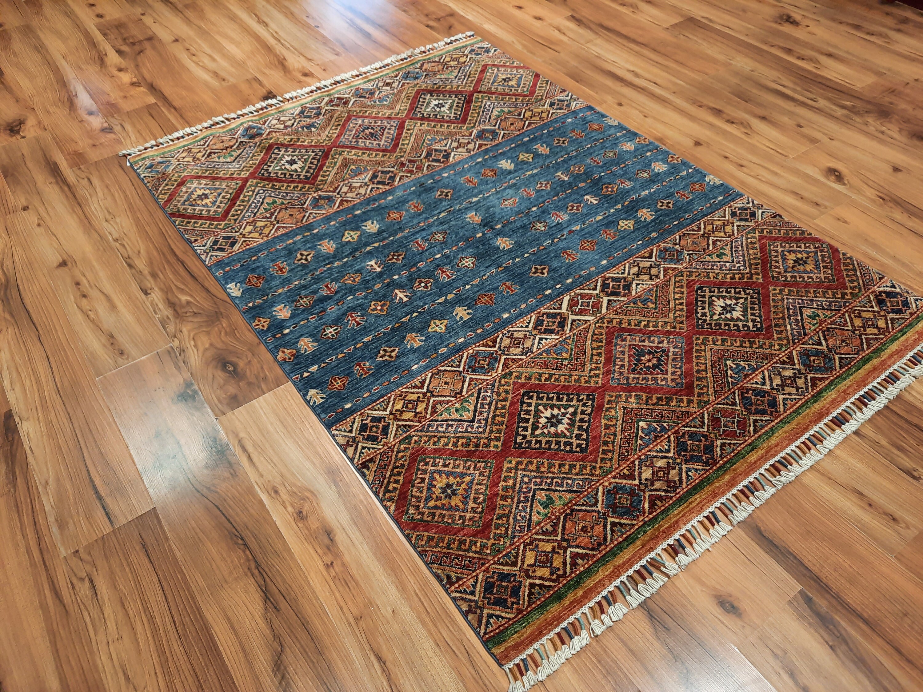 Rug 5x7 blue rug 5x7 area rug tufted rug boho rug 5x7 kilim Etsy