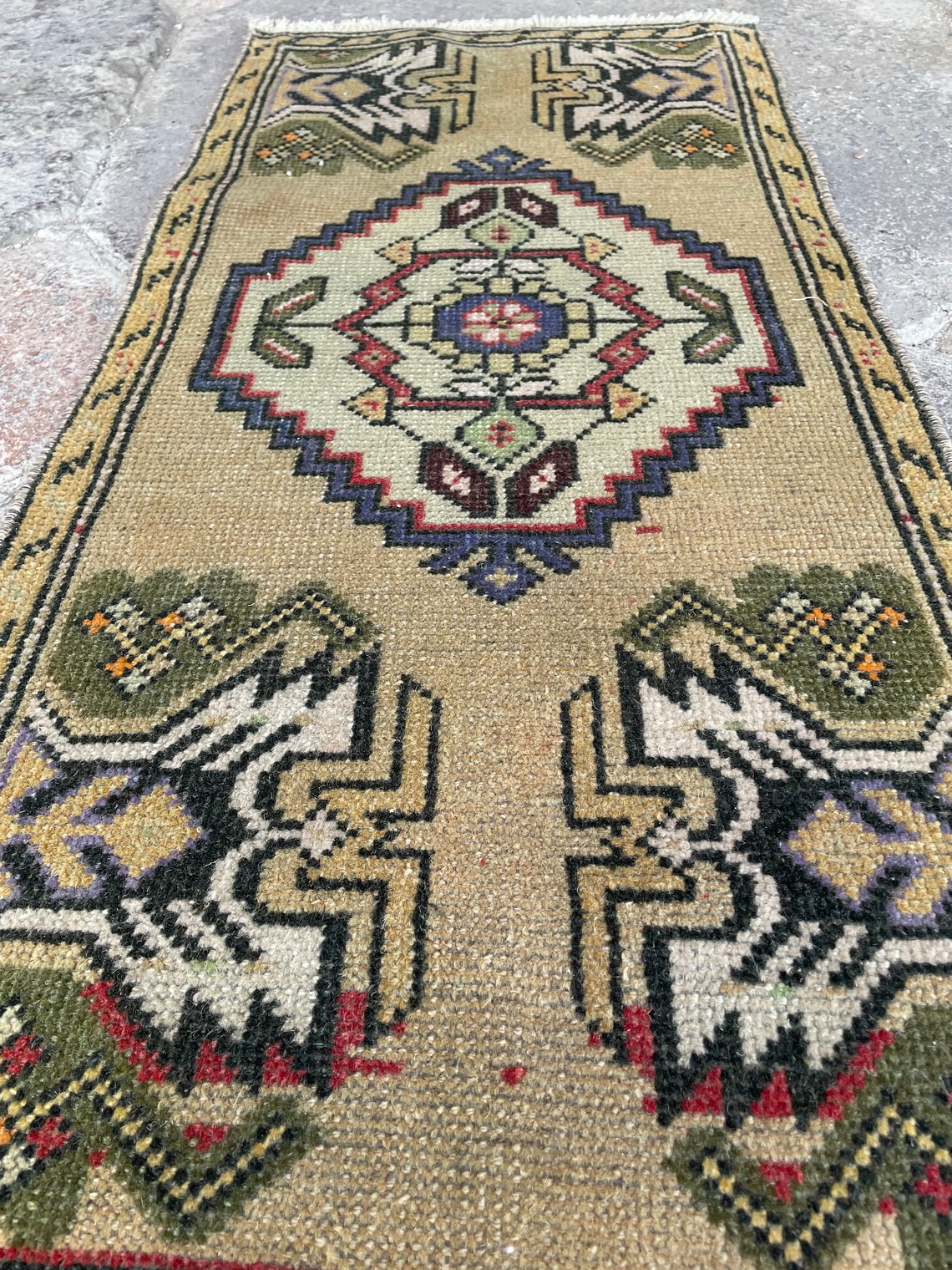 Kilim Bath Rug Small Kilim Rug Small Rug Boho Bath Mat Green Etsy