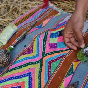 Ceremony Mesa Cloth / Chamanic Handwoven Andean Altar Cloth/ Powerful Objects for Rituals