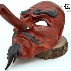 Traditional Tengu mask, a traditional Japan Mask for wearing & deco | Ancient Tengu mask, traditional Japanese mask to wear and decorate