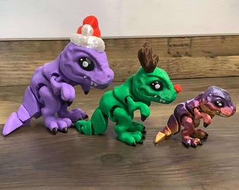 Flexi Rex / Juguete articulado / Juguete estimulante / Regalo / Llavero / Sensorial / Juguete de escritorio / Trex / Flexi Pet / Dinosaurio / Dino / Fidget / Santa Dino