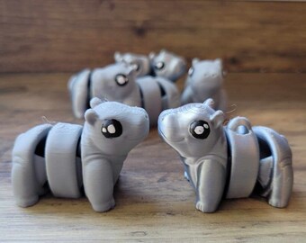 Hippo | Fidget Toy | Sensory Toy | Keychain | Articulated | Multiple Colors | Gift | Desk Toy | Hippopotamus