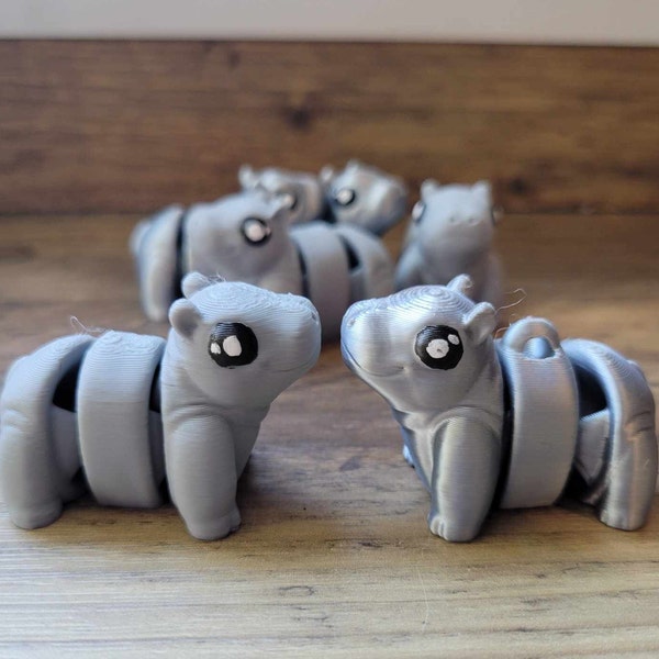 Hippo | Fidget Toy | Sensory Toy | Keychain | Articulated | Multiple Colors | Gift | Desk Toy | Hippopotamus