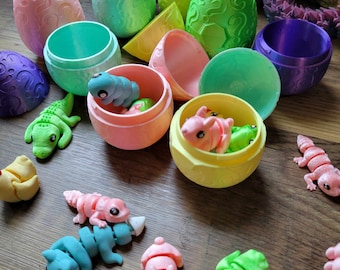 Osterei mit 3 geheimnisvollen Baby-Tieren | Fidget Spielzeug | Sensorisches Spielzeug | Schlüsselanhänger | Gelenk | Geschenk | Schreibtisch Spielzeug | Überraschungsei | Osterkorb