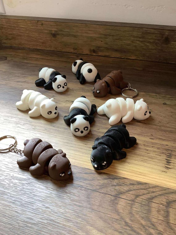 Polar Bear| Fidget| Sensory| Keychain| Articulated| Gift| Desk Toy| Baby Bear| Black Bear| Brown Bear| Panda| Stim| Woodland | Party Favor