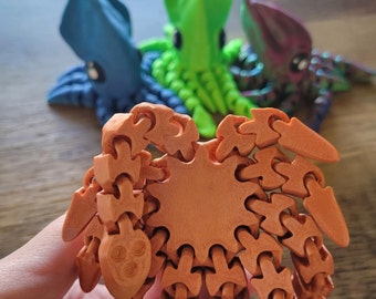 Kraken Baby Fidget Spielzeug | 3D Gedruckt | Sensorisches Spielzeug | Geschenk | Weihnachtsgeschenk | Stim Spielzeug | Adhd Geschenk | Schreibtisch Spielzeug | Tintenfisch | Meer