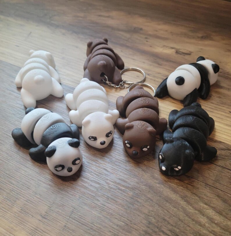 Eisbär | Fidget| Sensorisches| Schlüsselanhänger | Artikuliert | Geschenk | Schreibtisch Spielzeug| Baby Bär | Schwarzer Bär | Braunbär| Panda | Stim| Waldland | Gastgeschenk Bild 9