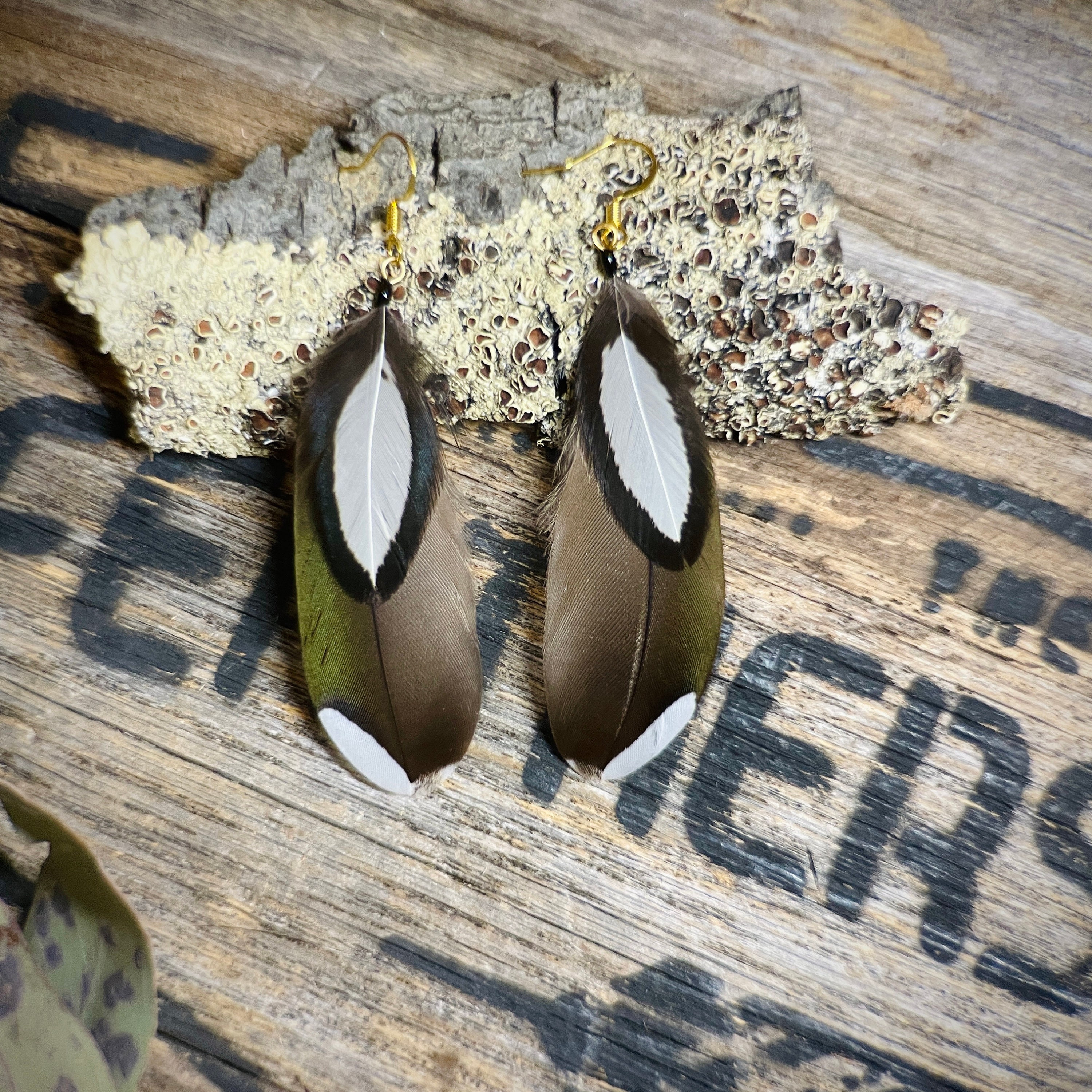Mandarin Duck Feather Earrings Sebright Hen Feather Accessories