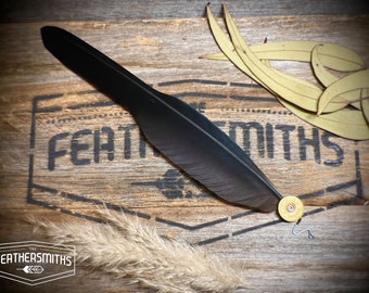 Long Black Cockatoo Hat Feather - Custom Cowboy Hat Feathers - Country Wedding Feather Hat Pins - Licensed Ethical Australian Feathers