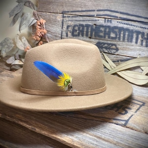 Ethical Macaw Hat Feathers - Custom Cowboy Hat Feather - Boho Wedding Feather Hat Pin - Rodeo Feather Accessories - Real Australian Feathers