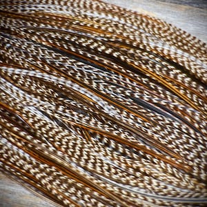 Grizzly and Cree haanveer - veren haarverlenging veer - 5 echte veren - boho veren haarverlenging - festivalhaarverlenging