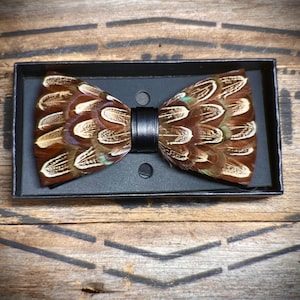 Real Feather Bowties - Country Feather Bowties - Eclectic Feather Accessories - Boho Wedding Feather Bowties - Mens Feather Accessories