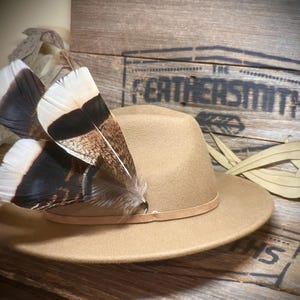 Ethical North American Turkey Hat Feather - Custom Cowboy Hat Feather - Country Wedding Hat Accessory - Real Australian Boho Hat Feather