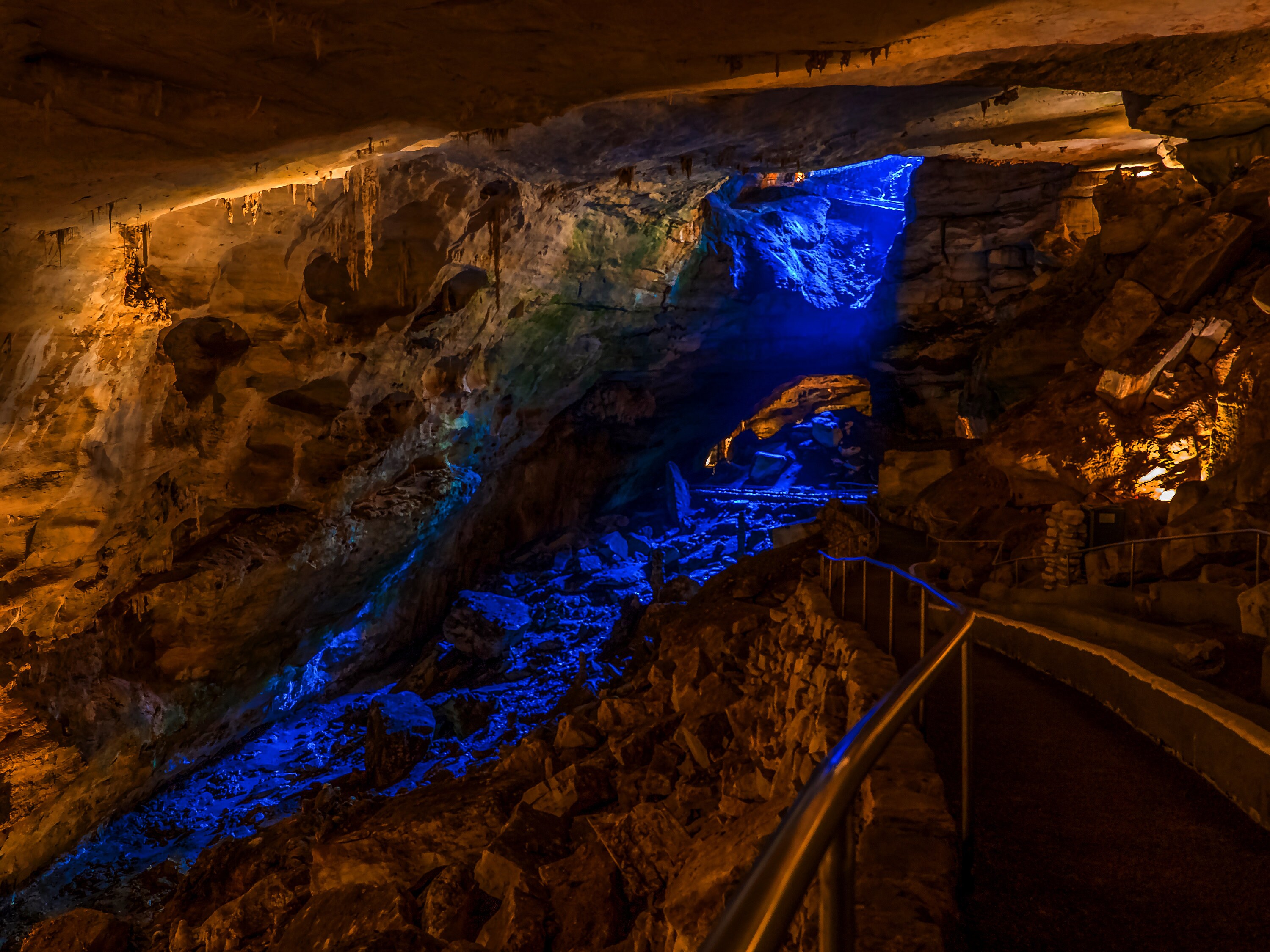 Blue light in Carlsbad Caverns New Mexico photography print wall art