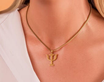 Personalized Psychology Symbol Necklace: Stainless Steel Therapist Gift