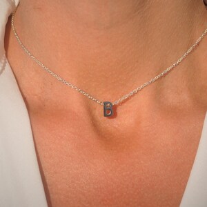 Custom Initial Choker: Stainless Steel Letter Necklace, Gold Silver Rose Gold
