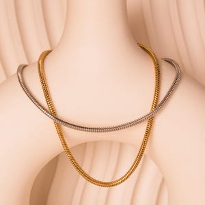 Snake Anklet • Thin Herringbone Chain Ankle Bracelet in Gold or Silver Stainless Steel • Waterproof Anklet • Trending Everyday Anklet