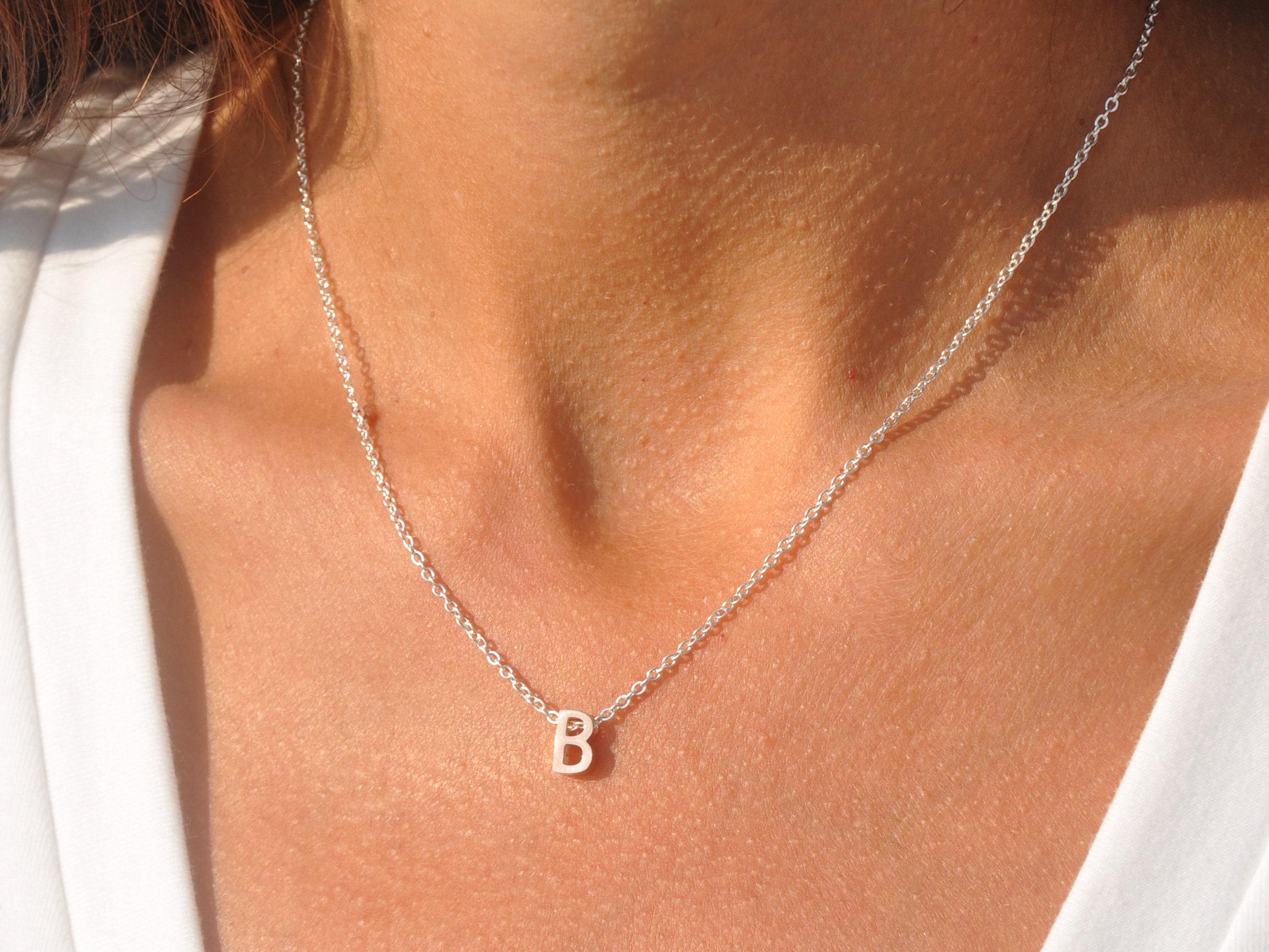 B Necklace, Initial B Necklace, Letter B Necklace, Personalized