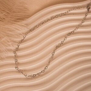 silver heart chain necklace