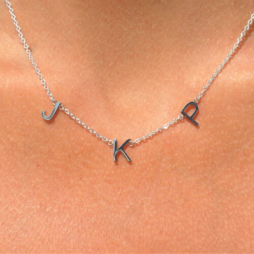 Three Initial Necklace Initials 