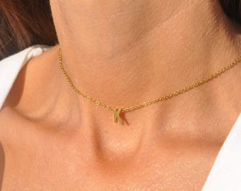 Personalized Letter Choker • Stainless Steel Initial Necklace