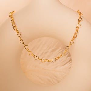 Gold Plated Heart Chain Necklace