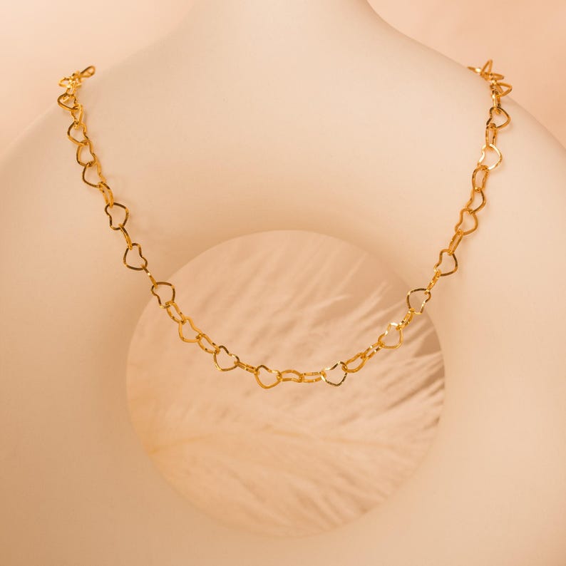 Gold Plated Heart Chain Necklace