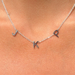 Personalized 3 Initials Necklace - Stainless Steel Letter Name Pendant