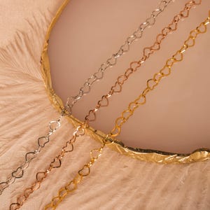 stainless steel everyday heart chain necklace