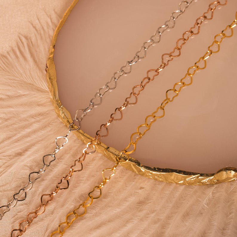 stainless steel everyday heart chain necklace