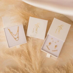Collar de cadena con corazones pequeños, cadena de eslabones de acero inoxidable dorado imagen 10