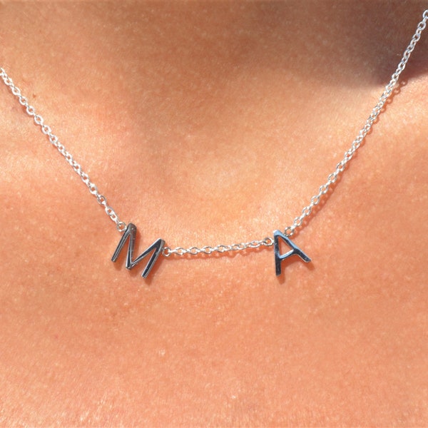 Two Initial Necklace - Initials Necklace - Personalized Necklace with 2 Initials - Letters Name Necklace - Gift for Her - Mothers Day Gift