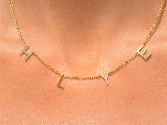 Custom 4 Initial Necklace in Diamond & Gold – Calexico